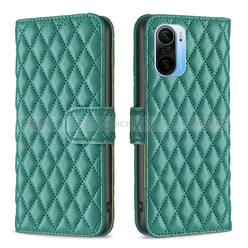 Custodia Portafoglio In Pelle Cover con Supporto B11F per Xiaomi Poco F3 5G Verde