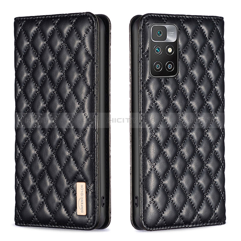 Custodia Portafoglio In Pelle Cover con Supporto B11F per Xiaomi Redmi 10 (2022) Nero