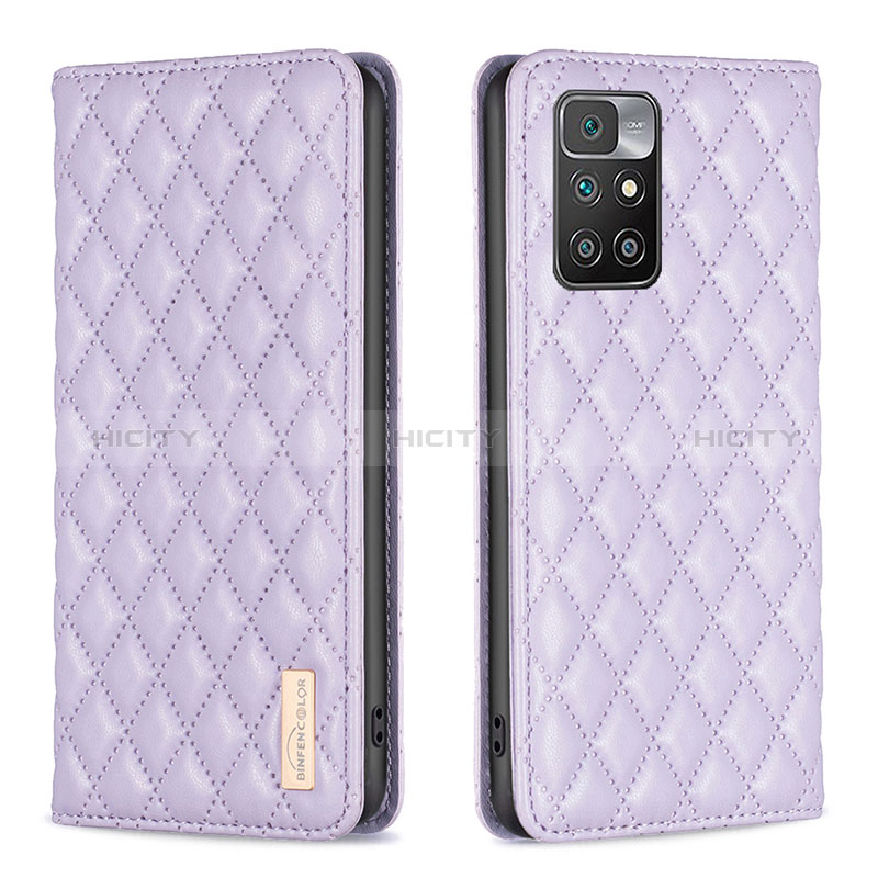 Custodia Portafoglio In Pelle Cover con Supporto B11F per Xiaomi Redmi 10 4G Viola