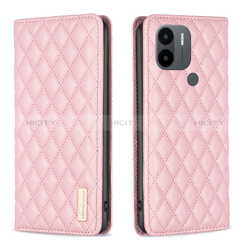 Custodia Portafoglio In Pelle Cover con Supporto B11F per Xiaomi Redmi A1 Plus Oro Rosa