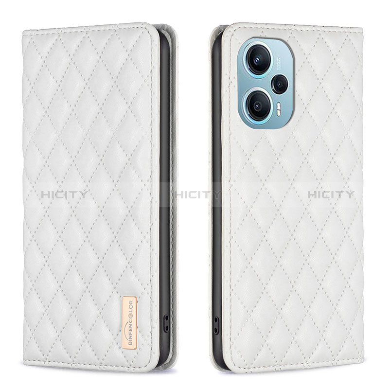 Custodia Portafoglio In Pelle Cover con Supporto B11F per Xiaomi Redmi Note 12 Turbo 5G Bianco