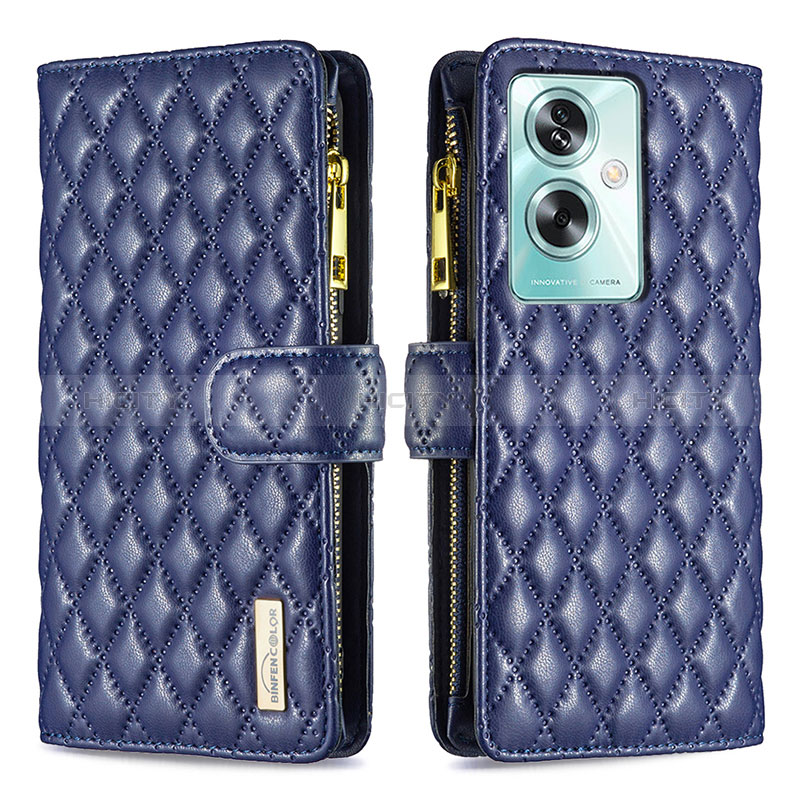 Custodia Portafoglio In Pelle Cover con Supporto B12F per Oppo A2 5G Blu