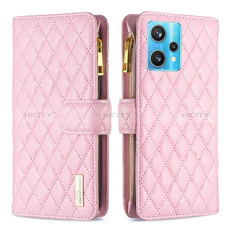 Custodia Portafoglio In Pelle Cover con Supporto B12F per Realme 9 Pro+ Plus 5G Oro Rosa