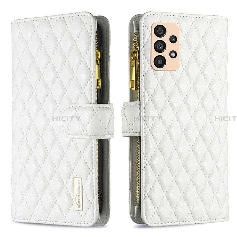 Custodia Portafoglio In Pelle Cover con Supporto B12F per Samsung Galaxy A33 5G Bianco