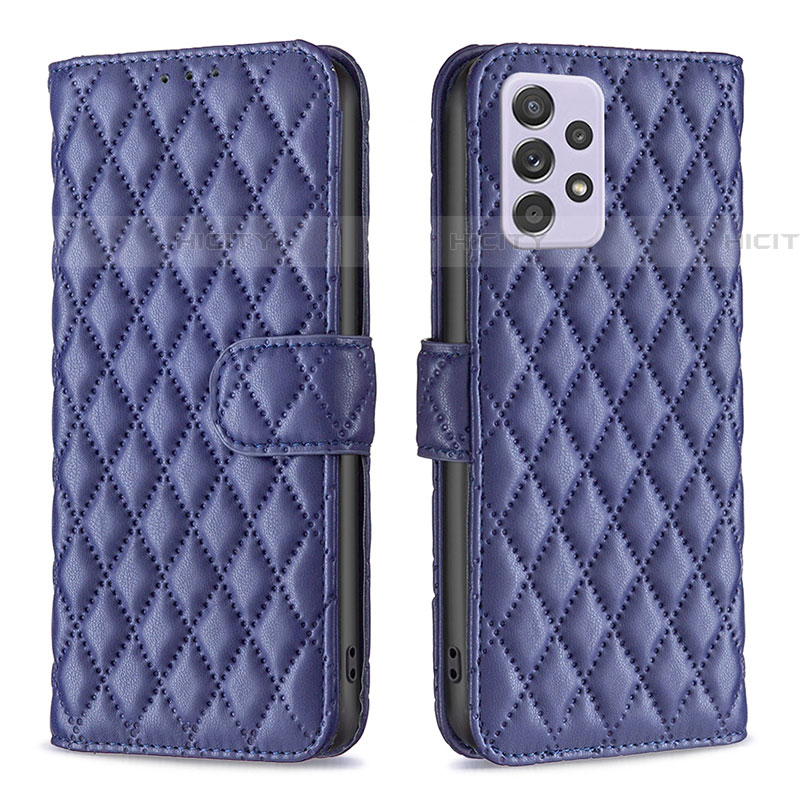 Custodia Portafoglio In Pelle Cover con Supporto B12F per Samsung Galaxy A52 5G Blu