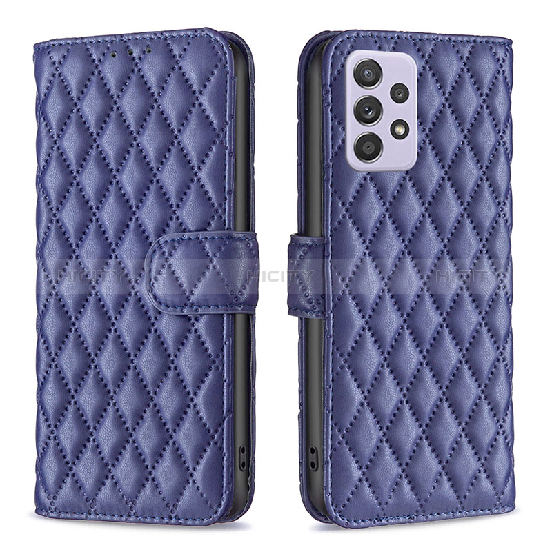 Custodia Portafoglio In Pelle Cover con Supporto B12F per Samsung Galaxy A52s 5G Blu