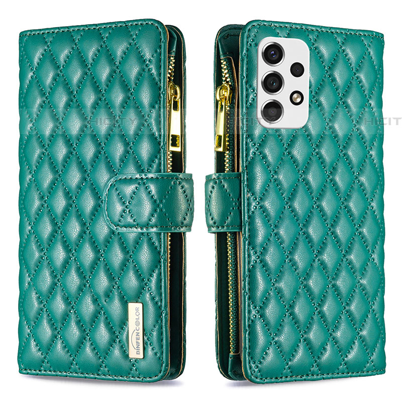 Custodia Portafoglio In Pelle Cover con Supporto B12F per Samsung Galaxy A53 5G Verde