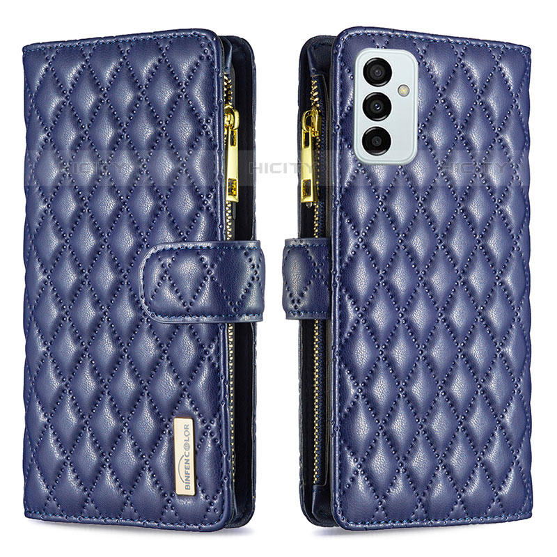 Custodia Portafoglio In Pelle Cover con Supporto B12F per Samsung Galaxy M23 5G Blu