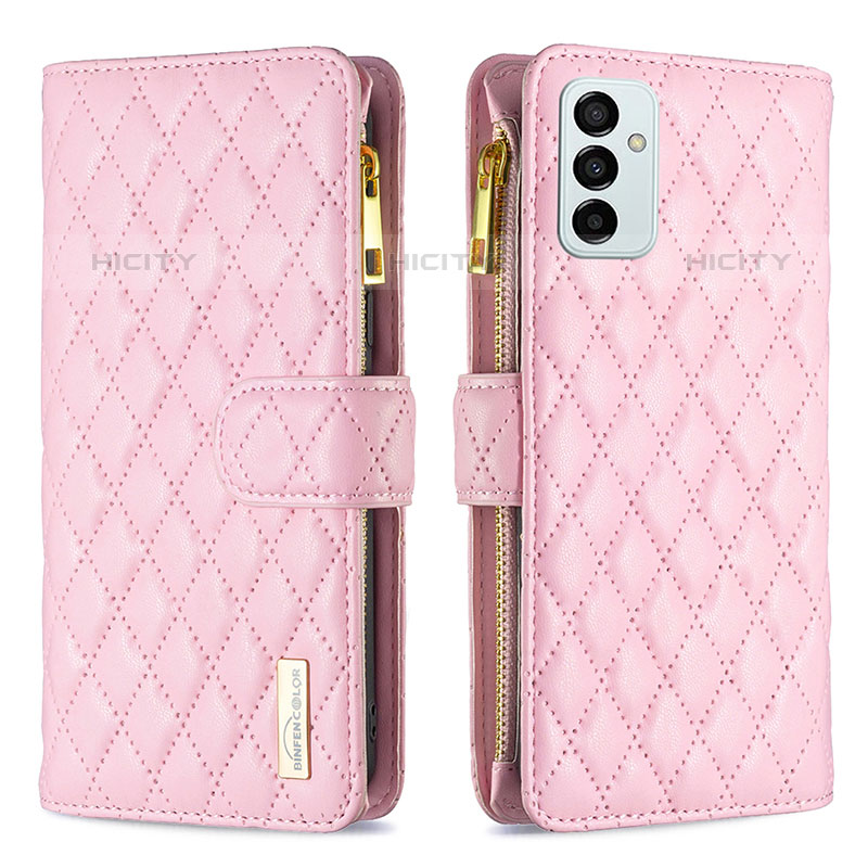 Custodia Portafoglio In Pelle Cover con Supporto B12F per Samsung Galaxy M23 5G Oro Rosa