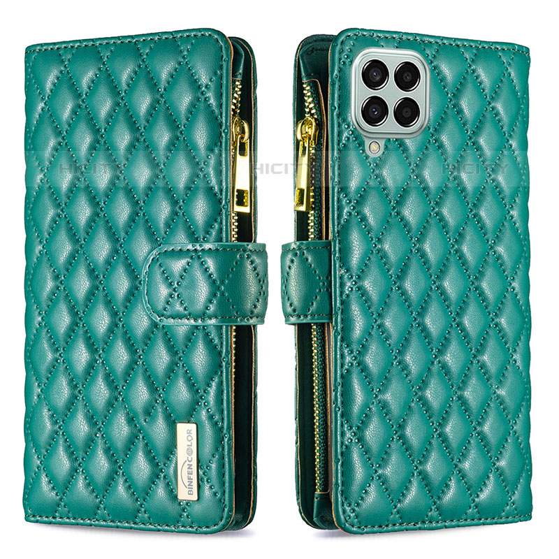 Custodia Portafoglio In Pelle Cover con Supporto B12F per Samsung Galaxy M33 5G Verde