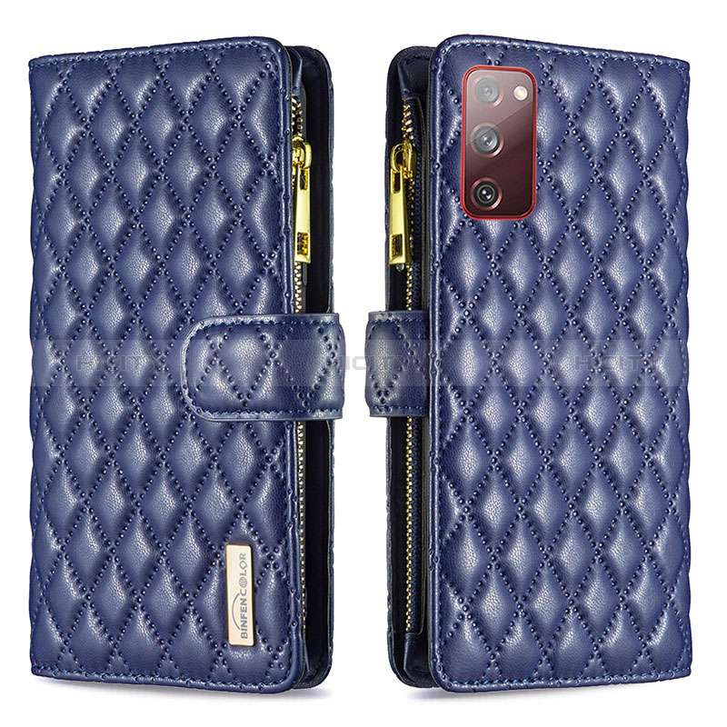 Custodia Portafoglio In Pelle Cover con Supporto B12F per Samsung Galaxy S20 Lite 5G Blu