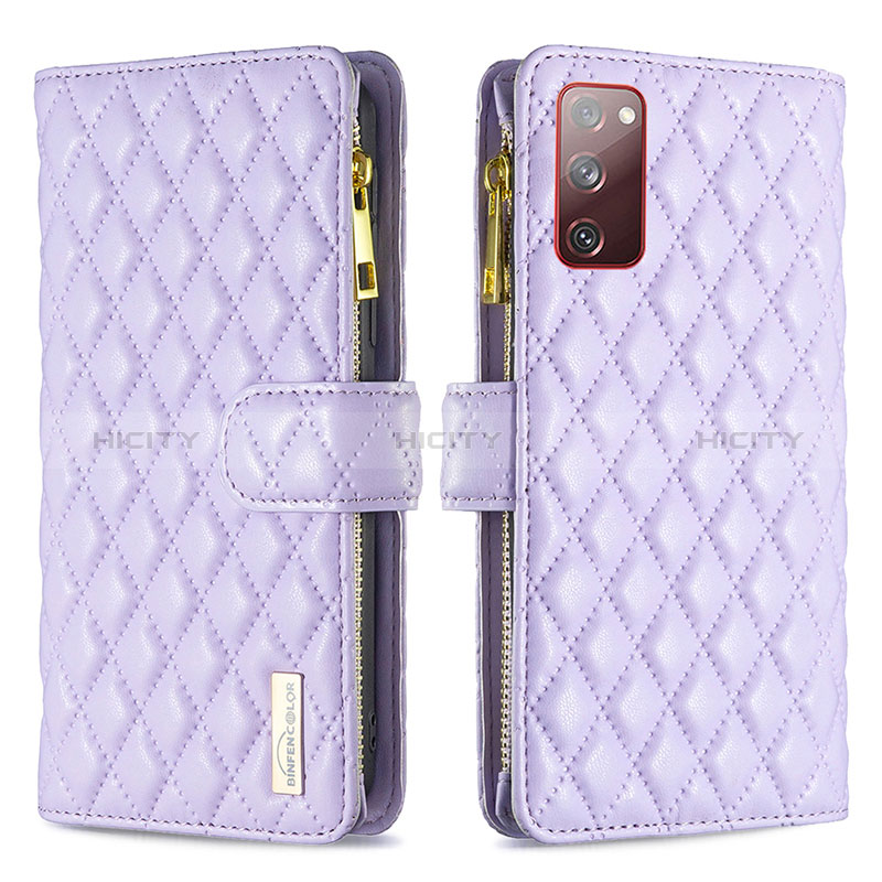 Custodia Portafoglio In Pelle Cover con Supporto B12F per Samsung Galaxy S20 Lite 5G Viola