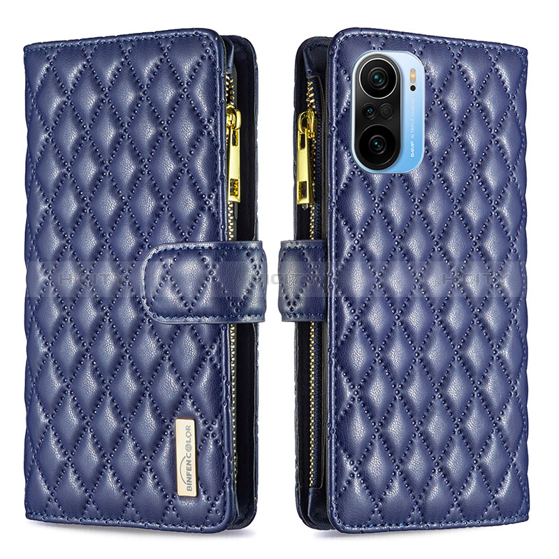 Custodia Portafoglio In Pelle Cover con Supporto B12F per Xiaomi Mi 11X Pro 5G Blu