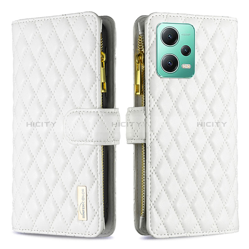 Custodia Portafoglio In Pelle Cover con Supporto B12F per Xiaomi Poco X5 5G Bianco