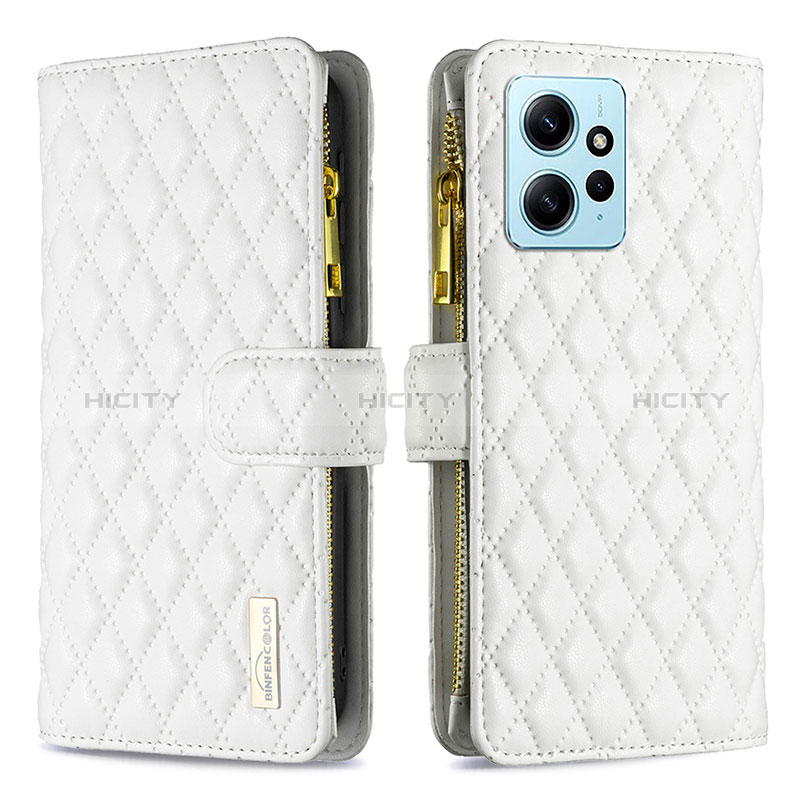 Custodia Portafoglio In Pelle Cover con Supporto B12F per Xiaomi Redmi Note 12 4G Bianco