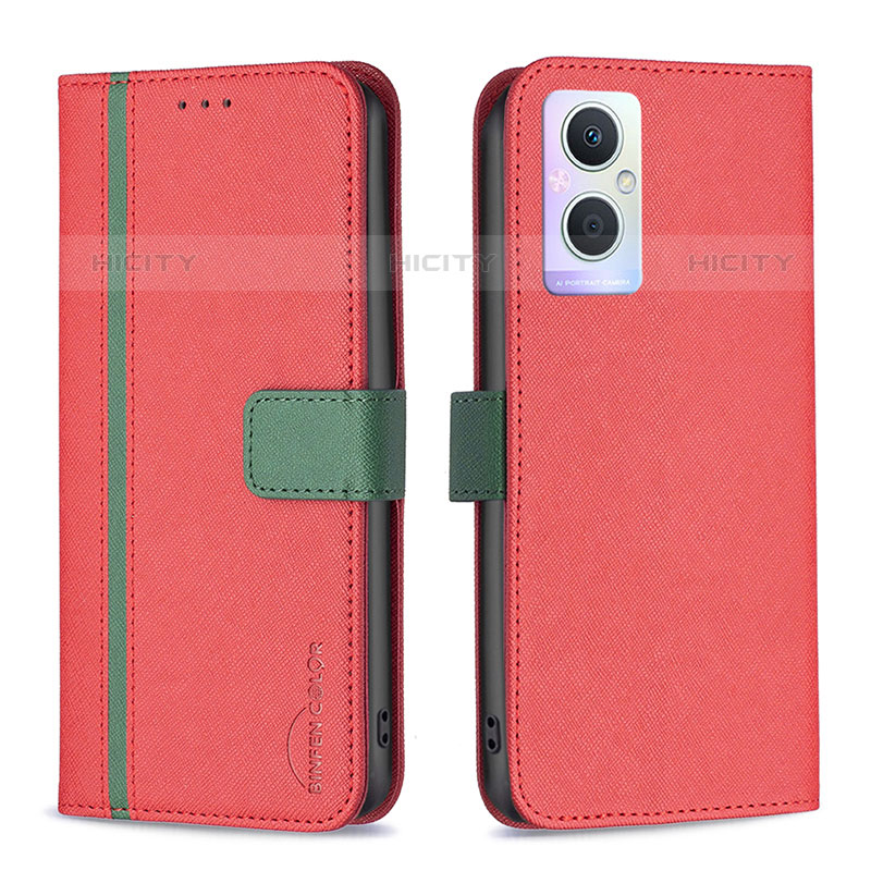 Custodia Portafoglio In Pelle Cover con Supporto B13F per OnePlus Nord N20 5G Rosso