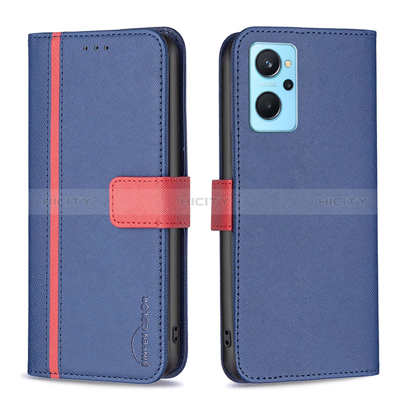 Custodia Portafoglio In Pelle Cover con Supporto B13F per Oppo A96 4G Blu