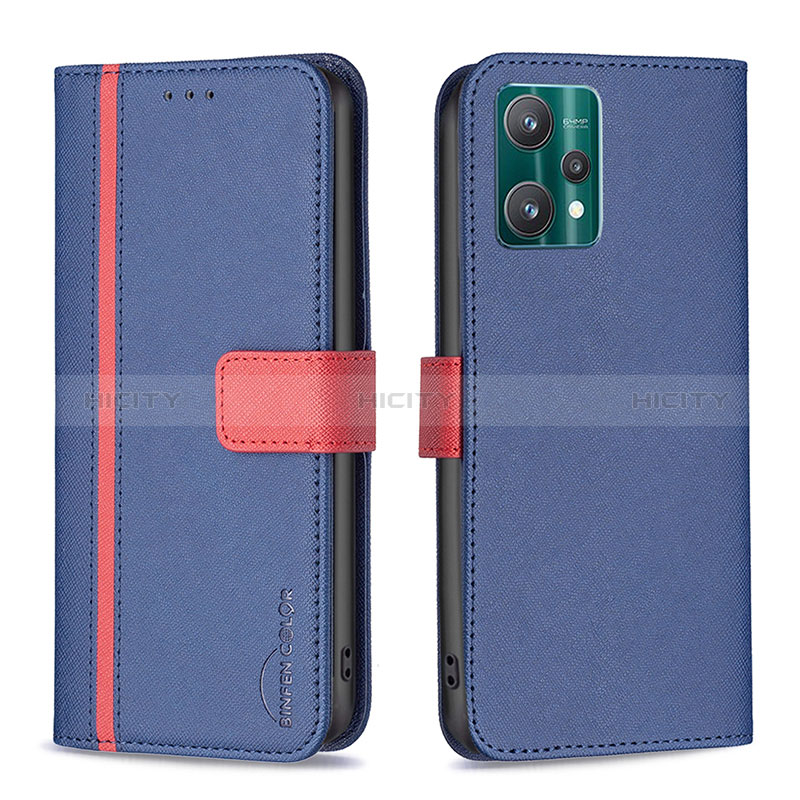 Custodia Portafoglio In Pelle Cover con Supporto B13F per Realme 9 5G Blu