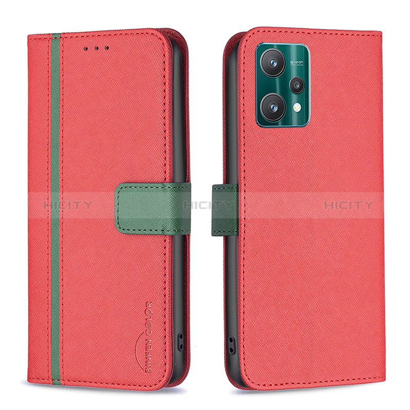 Custodia Portafoglio In Pelle Cover con Supporto B13F per Realme 9 Pro 5G Rosso