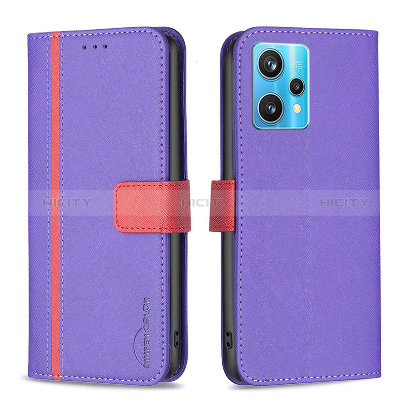 Custodia Portafoglio In Pelle Cover con Supporto B13F per Realme 9 Pro+ Plus 5G Viola