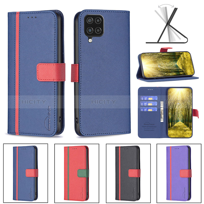 Custodia Portafoglio In Pelle Cover con Supporto B13F per Samsung Galaxy A12