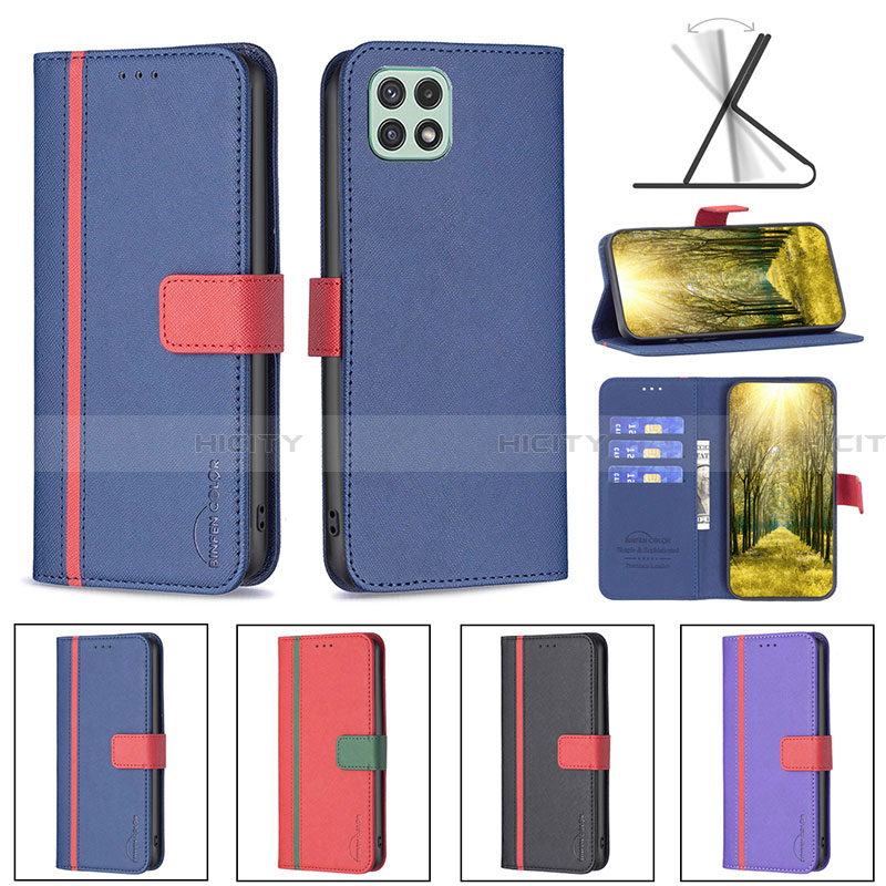 Custodia Portafoglio In Pelle Cover con Supporto B13F per Samsung Galaxy A22 5G