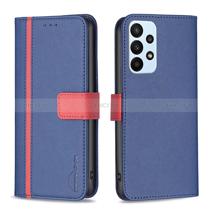 Custodia Portafoglio In Pelle Cover con Supporto B13F per Samsung Galaxy A23 5G Blu