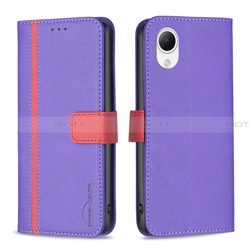 Custodia Portafoglio In Pelle Cover con Supporto B13F per Samsung Galaxy A23s Viola