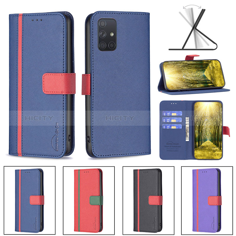 Custodia Portafoglio In Pelle Cover con Supporto B13F per Samsung Galaxy A71 5G