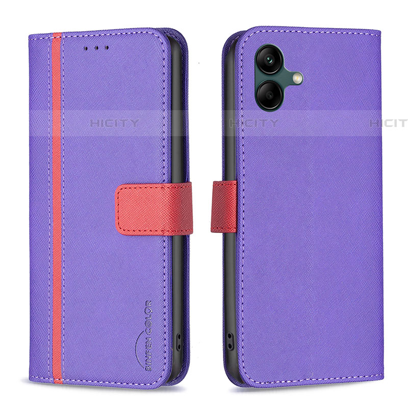 Custodia Portafoglio In Pelle Cover con Supporto B13F per Samsung Galaxy F04 Viola