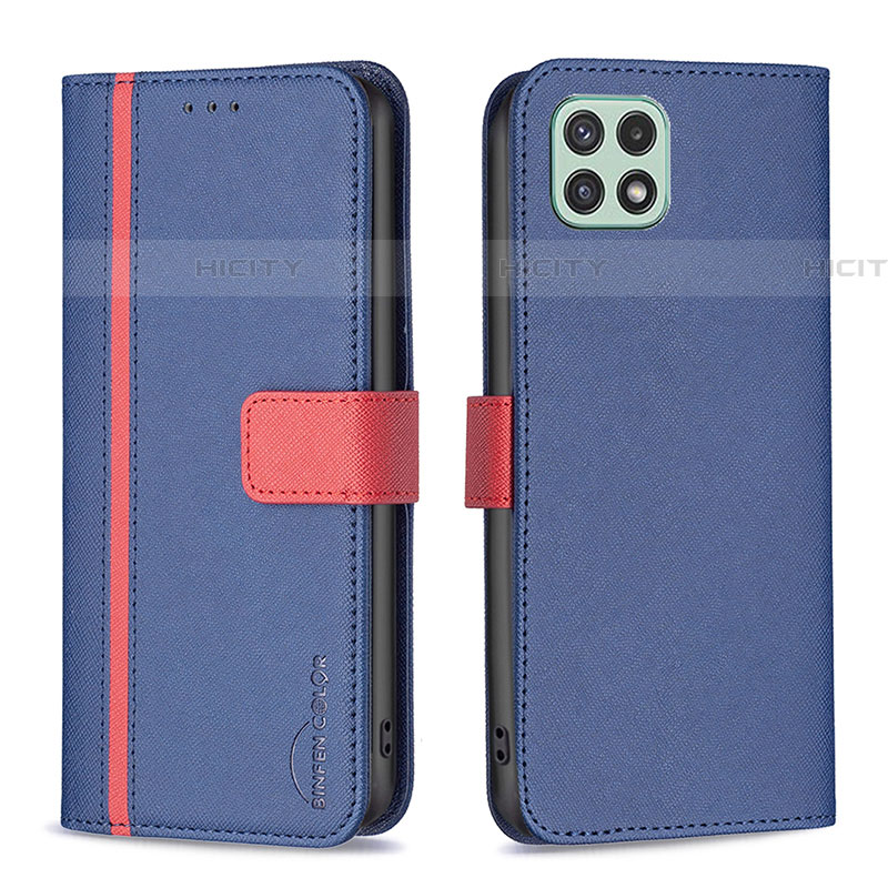 Custodia Portafoglio In Pelle Cover con Supporto B13F per Samsung Galaxy F42 5G Blu