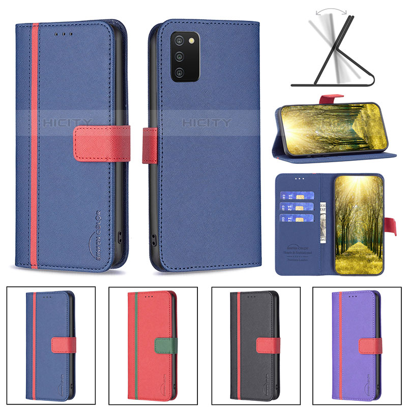 Custodia Portafoglio In Pelle Cover con Supporto B13F per Samsung Galaxy M02s