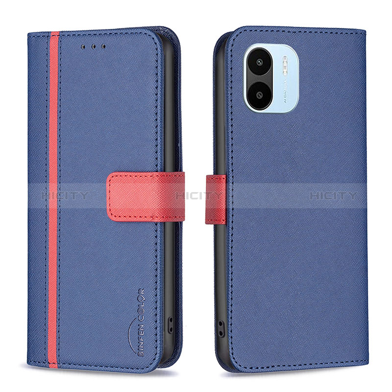 Custodia Portafoglio In Pelle Cover con Supporto B13F per Xiaomi Poco C50 Blu