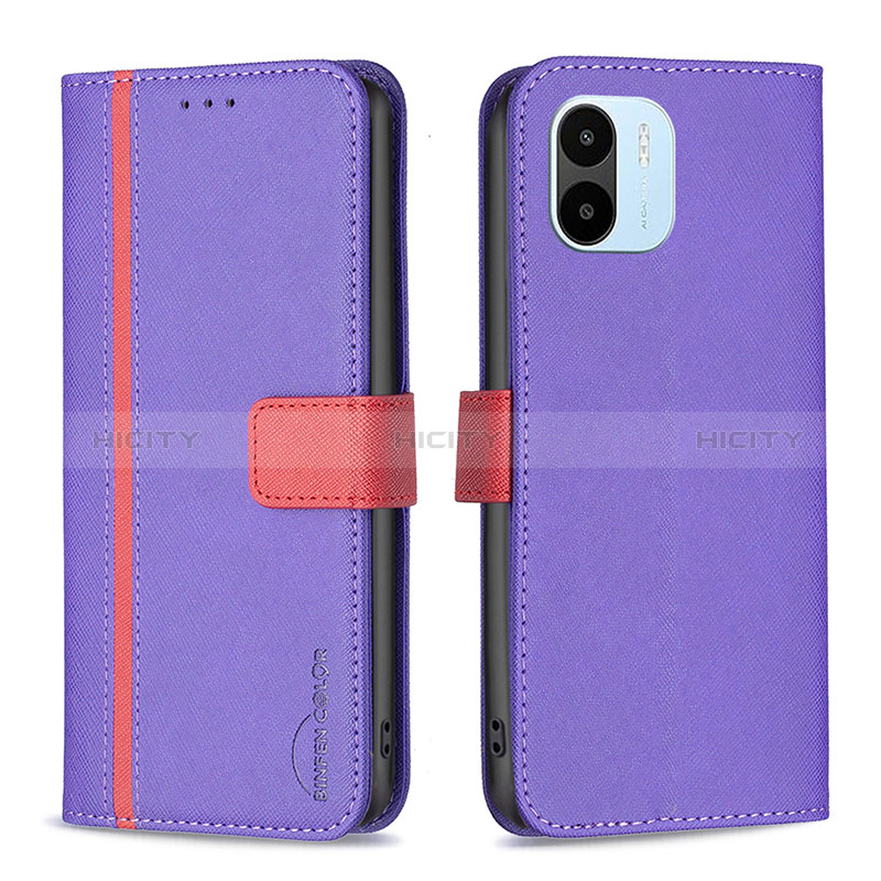 Custodia Portafoglio In Pelle Cover con Supporto B13F per Xiaomi Poco C50 Viola