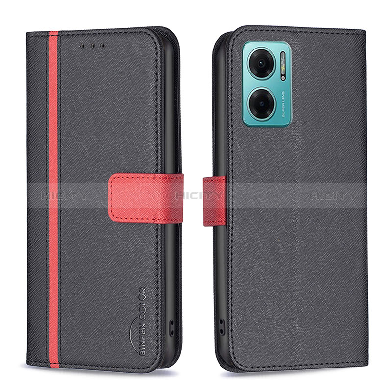 Custodia Portafoglio In Pelle Cover con Supporto B13F per Xiaomi Redmi 10 5G Nero