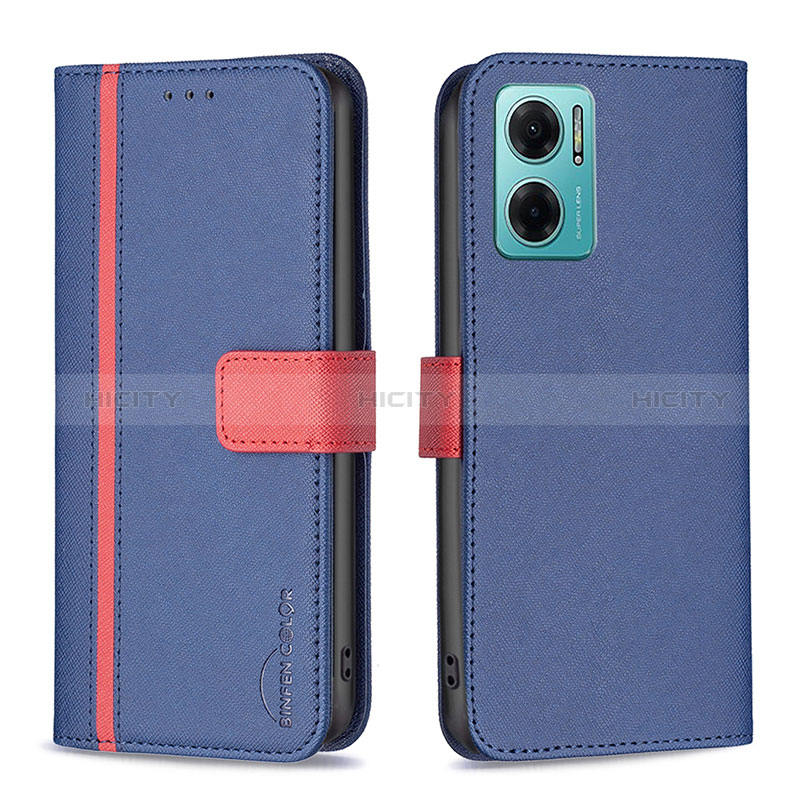 Custodia Portafoglio In Pelle Cover con Supporto B13F per Xiaomi Redmi 10 Prime Plus 5G Blu