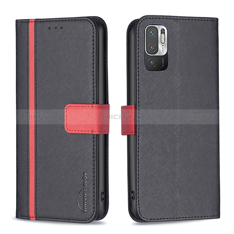 Custodia Portafoglio In Pelle Cover con Supporto B13F per Xiaomi Redmi Note 10 5G Nero