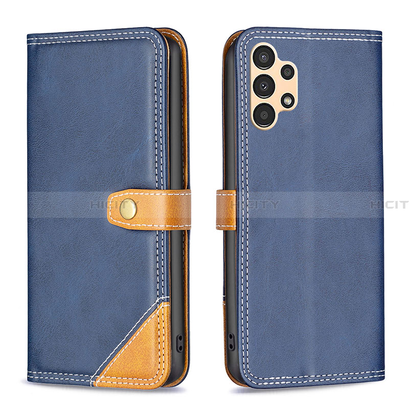 Custodia Portafoglio In Pelle Cover con Supporto B14F per Samsung Galaxy A13 4G Blu