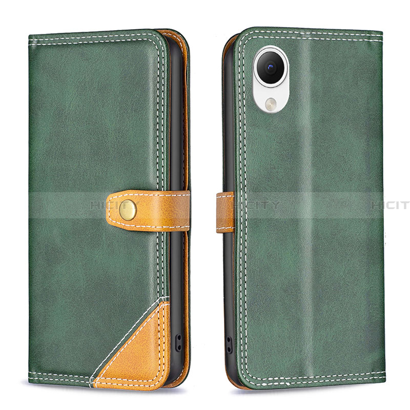 Custodia Portafoglio In Pelle Cover con Supporto B14F per Samsung Galaxy A23 5G SC-56C Verde