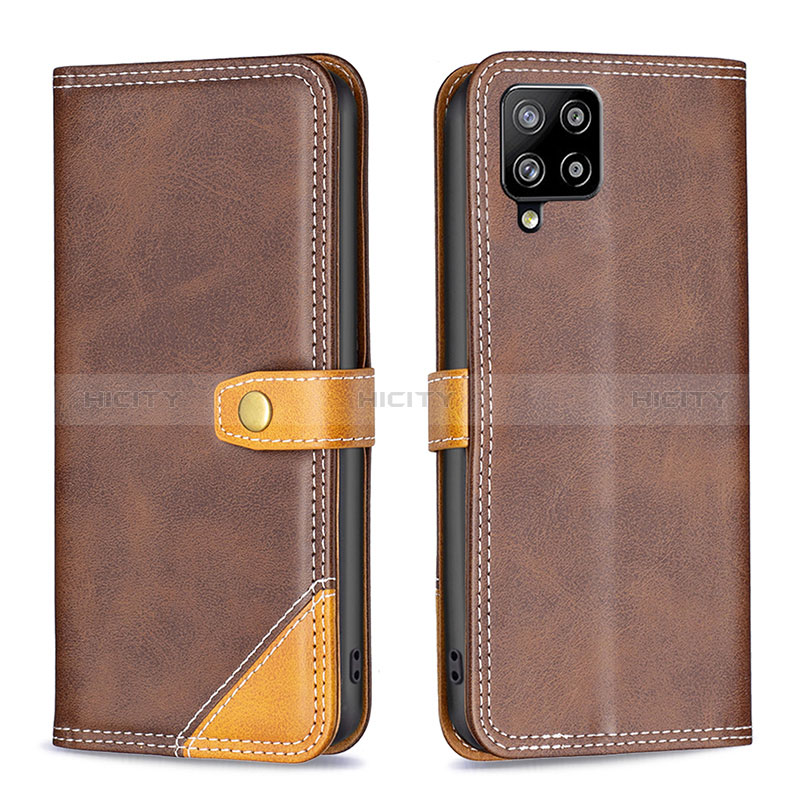 Custodia Portafoglio In Pelle Cover con Supporto B14F per Samsung Galaxy A42 5G Marrone