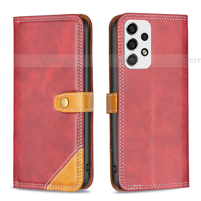 Custodia Portafoglio In Pelle Cover con Supporto B14F per Samsung Galaxy A53 5G Rosso