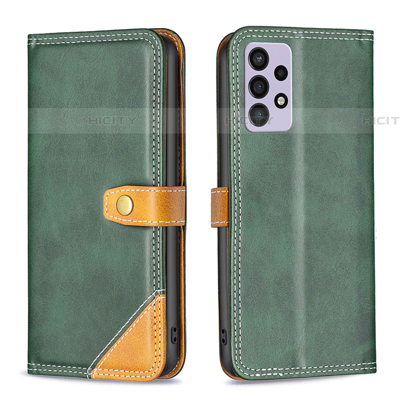 Custodia Portafoglio In Pelle Cover con Supporto B14F per Samsung Galaxy A72 4G Verde