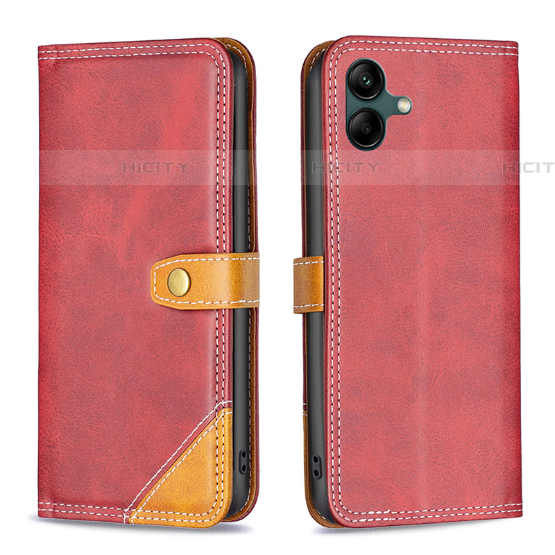 Custodia Portafoglio In Pelle Cover con Supporto B14F per Samsung Galaxy F14 5G Rosso