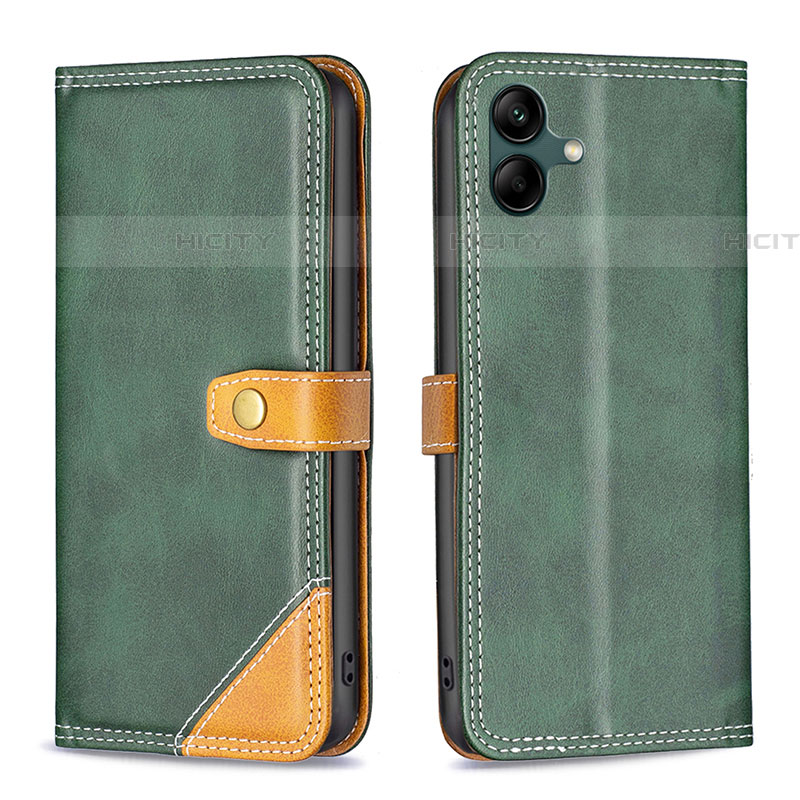 Custodia Portafoglio In Pelle Cover con Supporto B14F per Samsung Galaxy F14 5G Verde