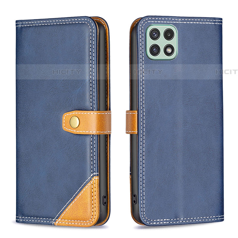 Custodia Portafoglio In Pelle Cover con Supporto B14F per Samsung Galaxy F42 5G Blu