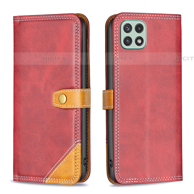 Custodia Portafoglio In Pelle Cover con Supporto B14F per Samsung Galaxy F42 5G Rosso