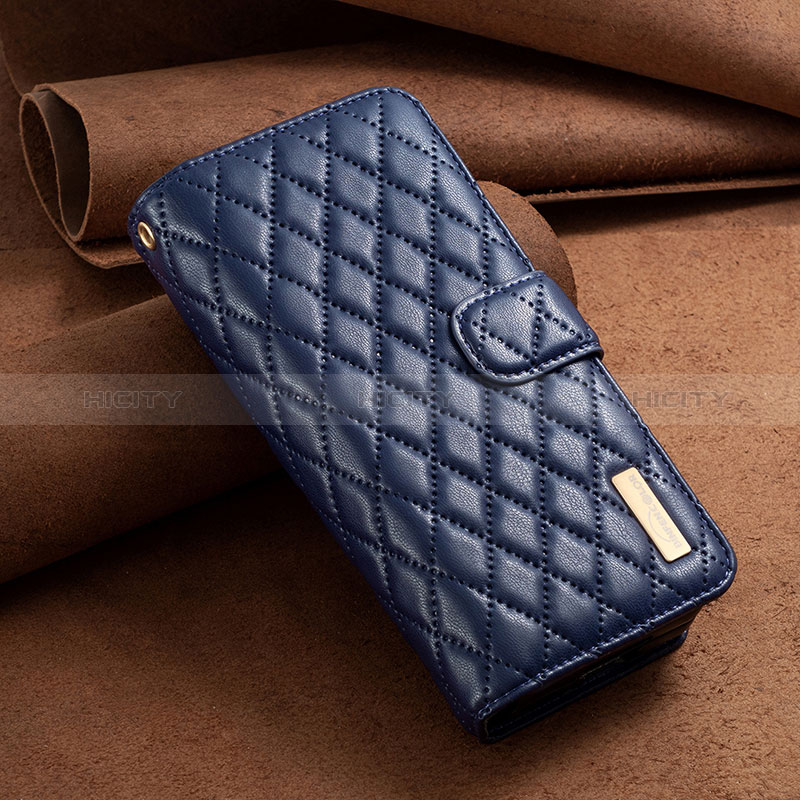 Custodia Portafoglio In Pelle Cover con Supporto B14F per Samsung Galaxy Z Fold3 5G Blu