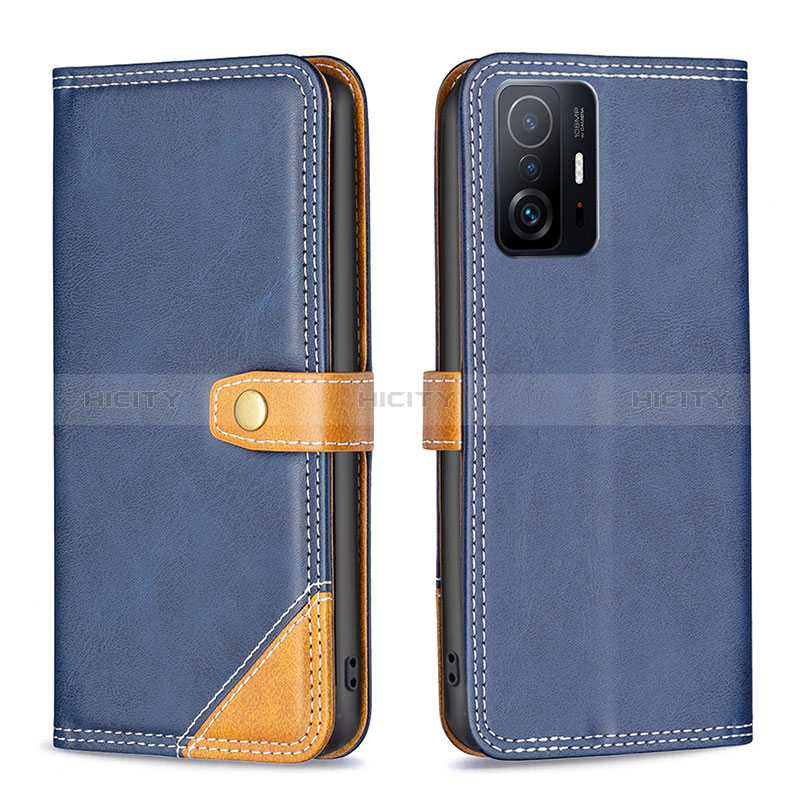 Custodia Portafoglio In Pelle Cover con Supporto B14F per Xiaomi Mi 11T Pro 5G Blu