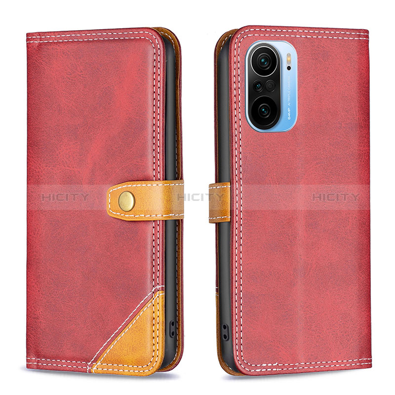 Custodia Portafoglio In Pelle Cover con Supporto B14F per Xiaomi Mi 11X 5G Rosso