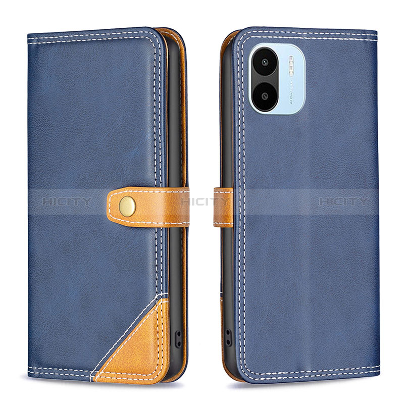 Custodia Portafoglio In Pelle Cover con Supporto B14F per Xiaomi Poco C50 Blu